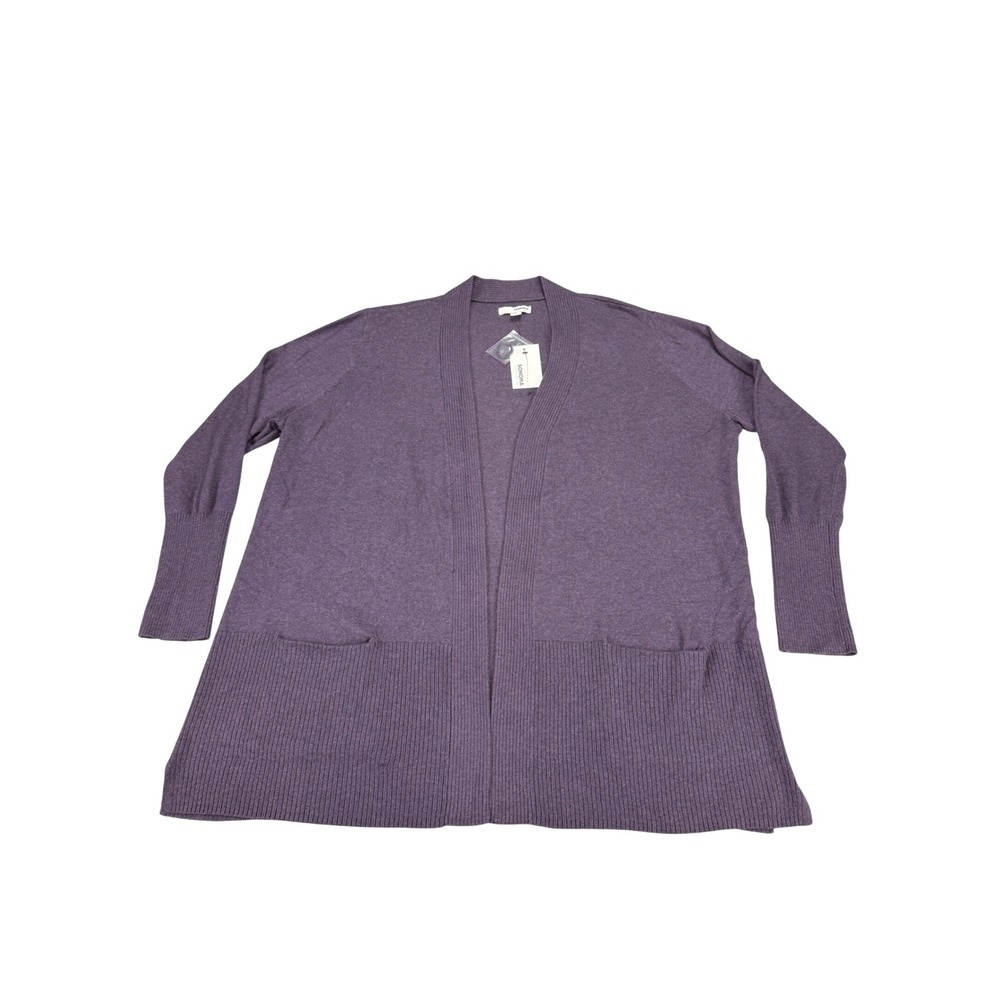 Sonoma Goods For Life Womens XL Purple Open Front Cardigan Pockets MSRP $36